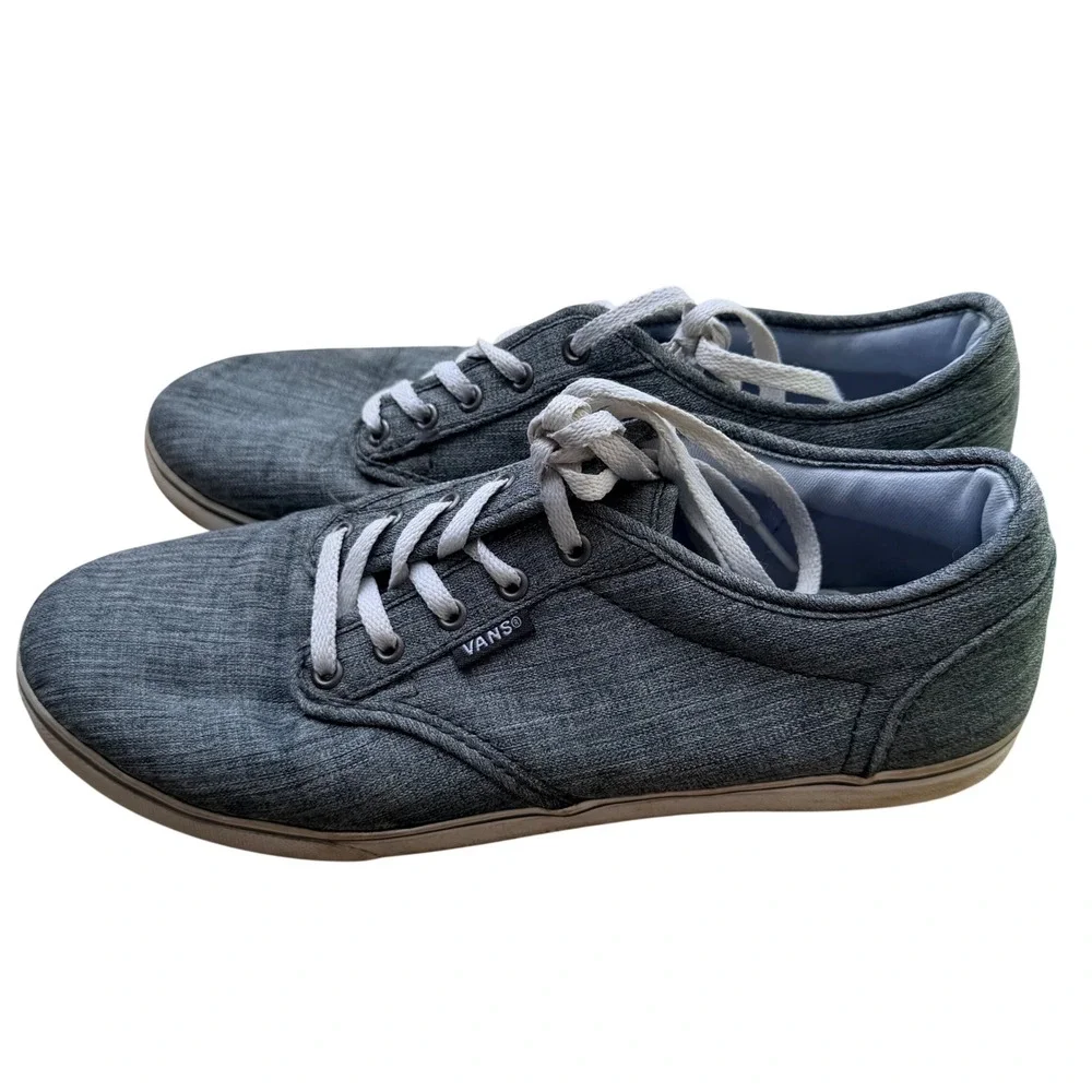 Vans Atwood Sneakers Mens 11 Grey Textile Low Top Skate Shoes Casual Minimalist